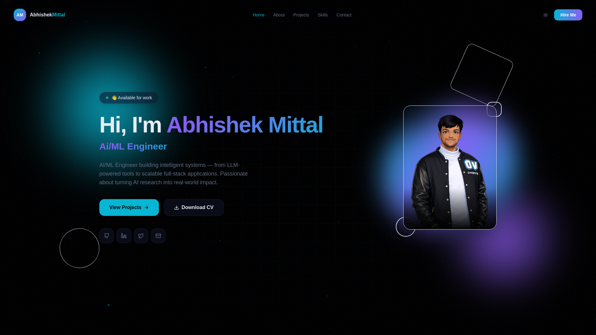 website screenshot of https://abhishekmittalai.com