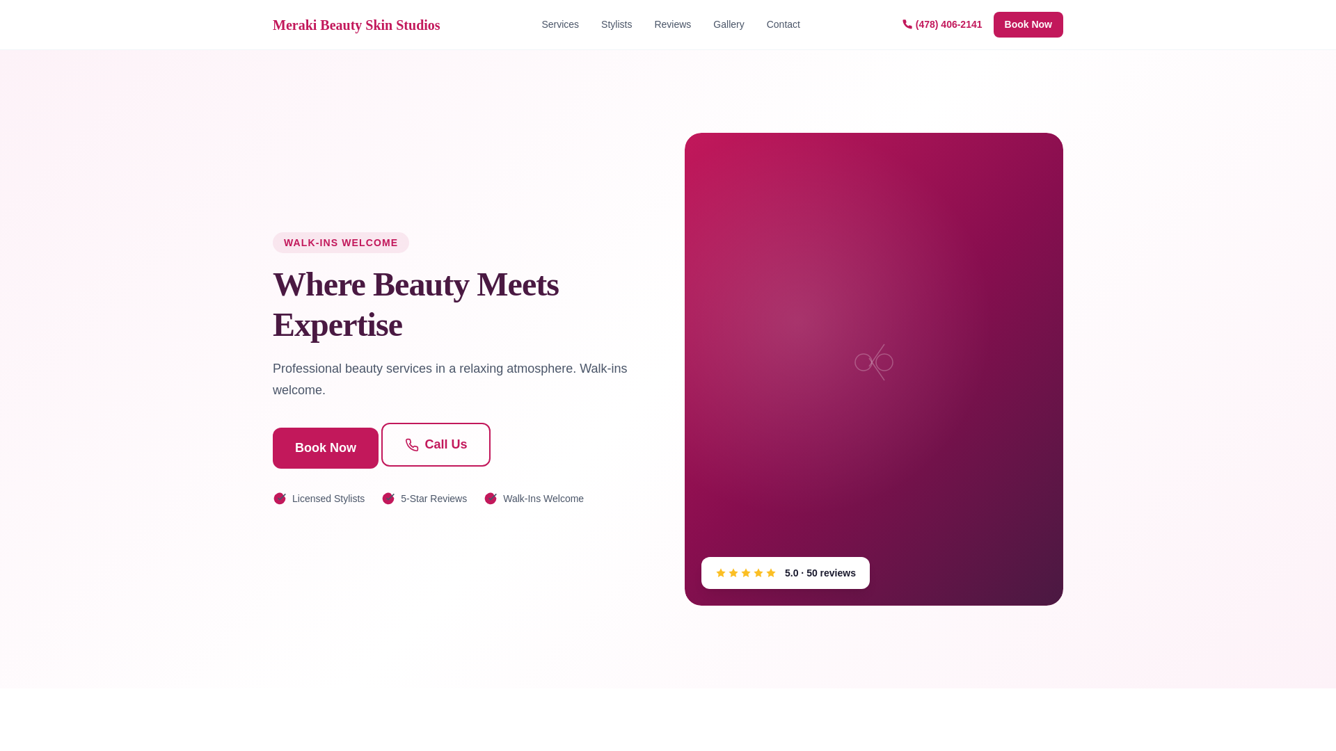 website screenshot of https://heyspark-meraki-beauty-skin-studios.pages.dev/