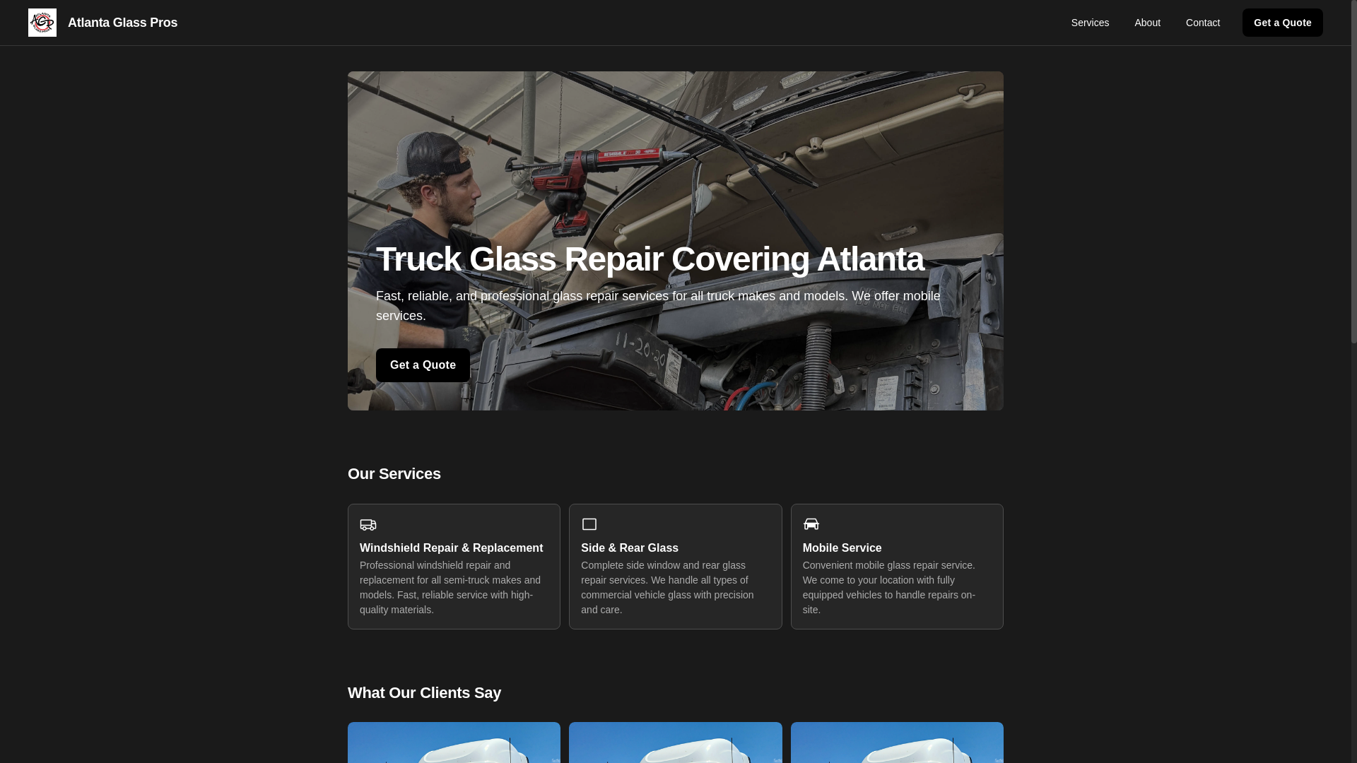 website screenshot of https://atlanta-glass-pros.pages.dev/