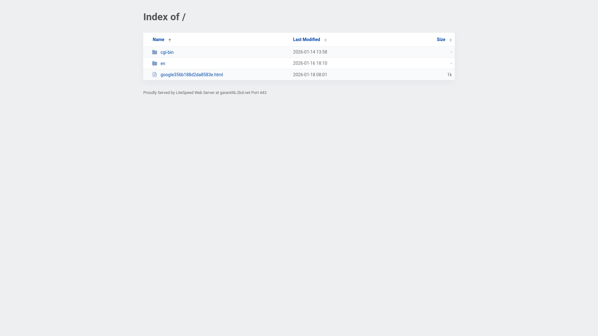 website screenshot of https://garantitb.2bd.net