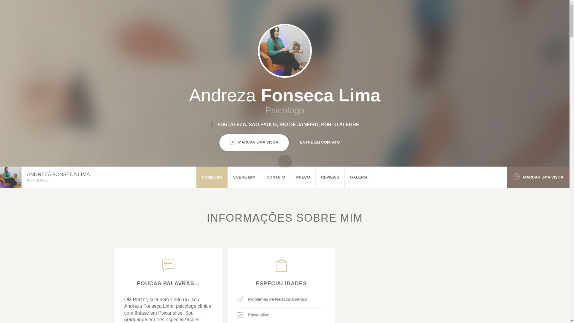 website screenshot of https://psicologaandrezafonsecalima.com/