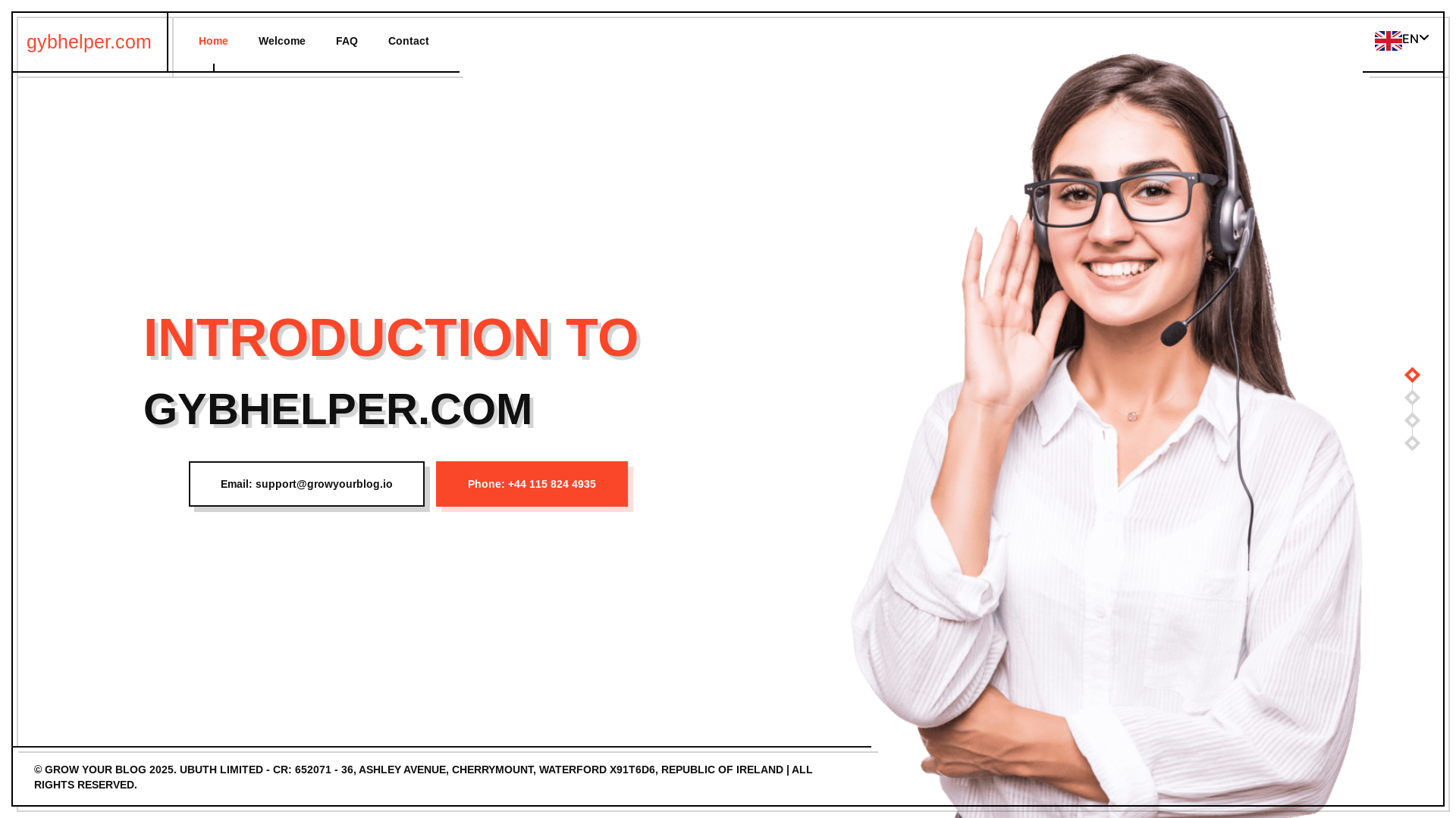 website screenshot of https://gybhelper.com/