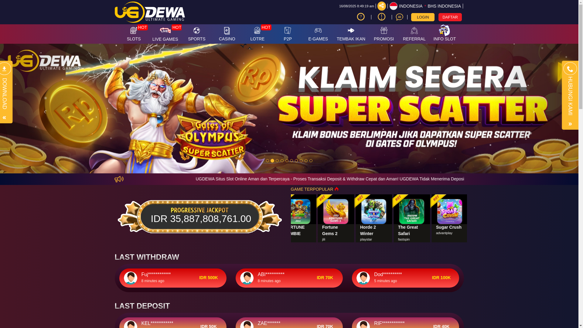 website screenshot of https://ugdewahint.xyz/