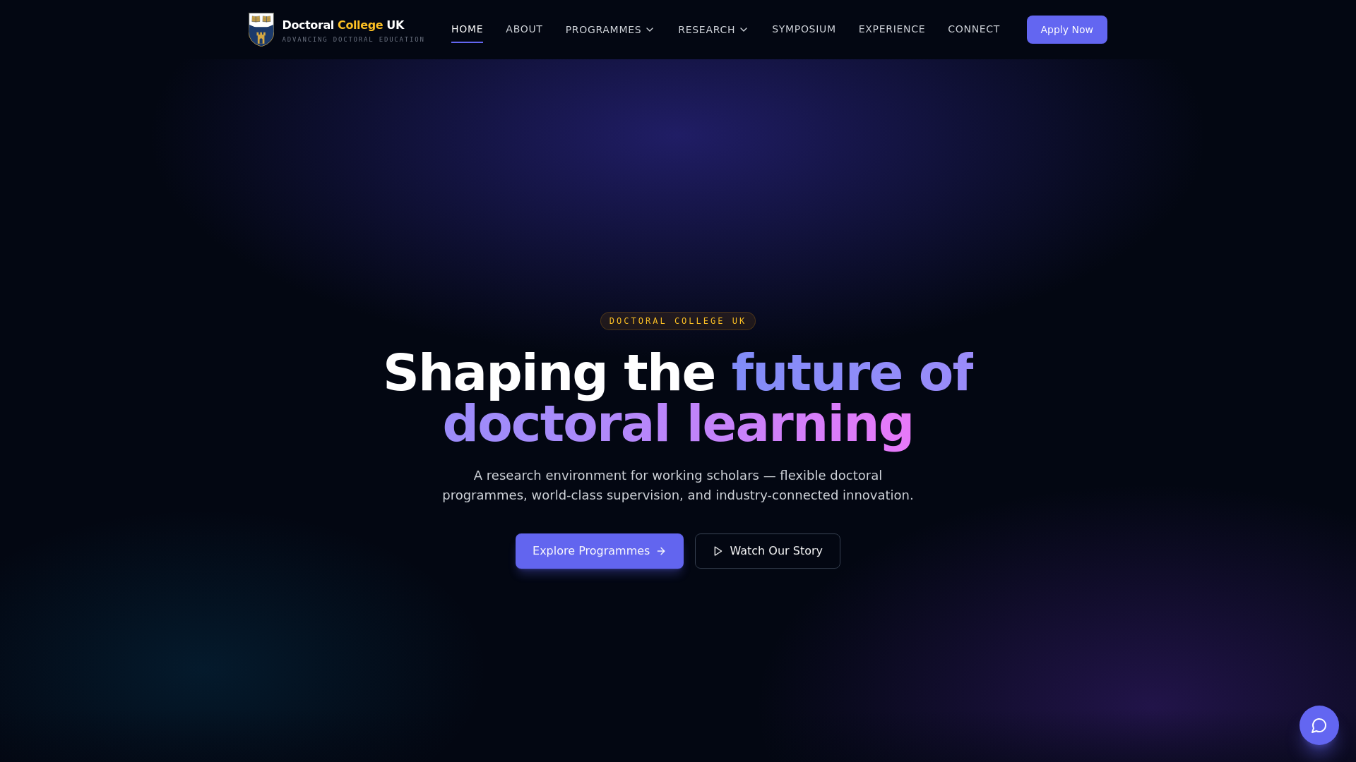 website screenshot of https://doctoralcollege.pages.dev/