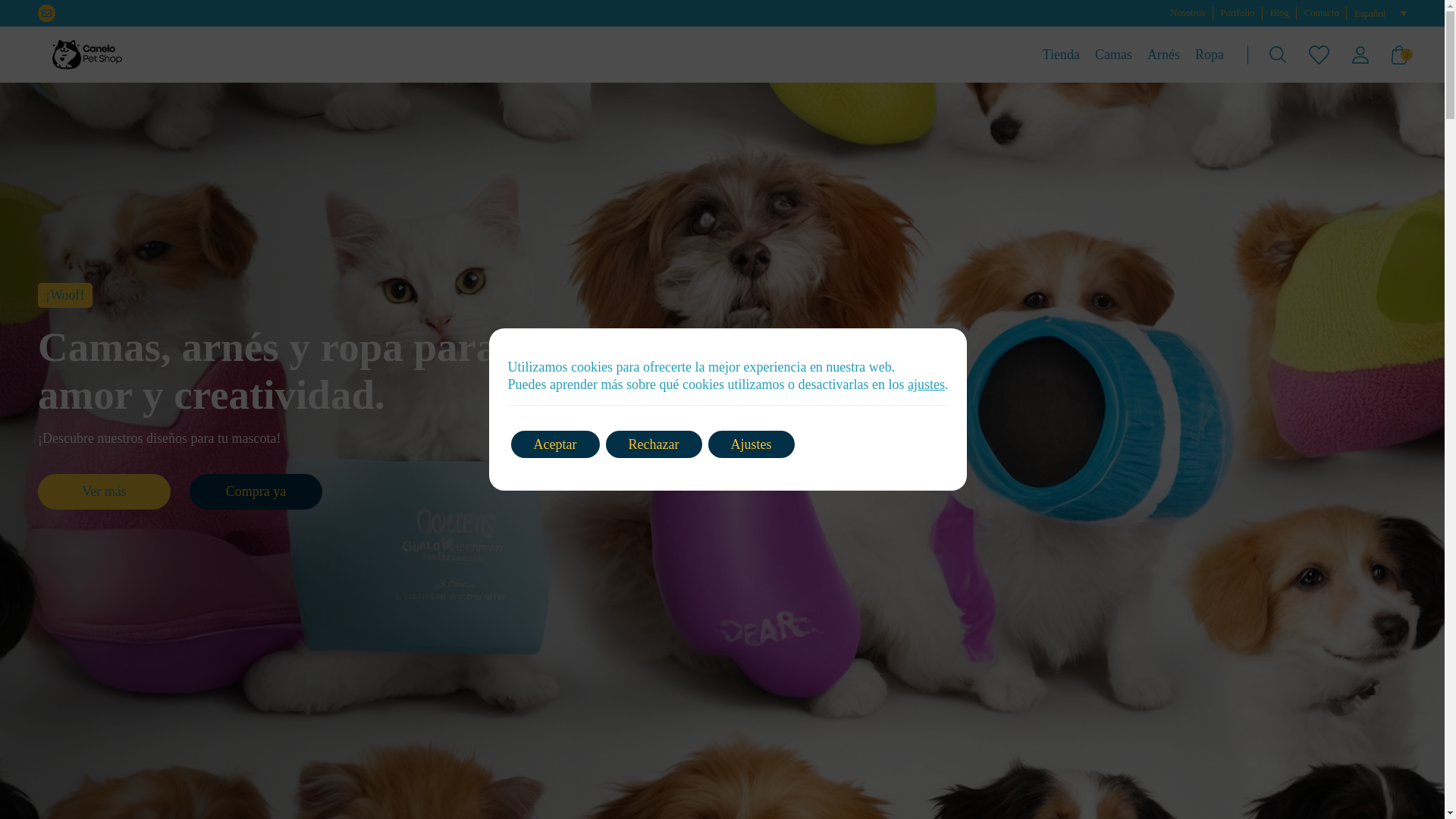website screenshot of https://canelopetshop.com/