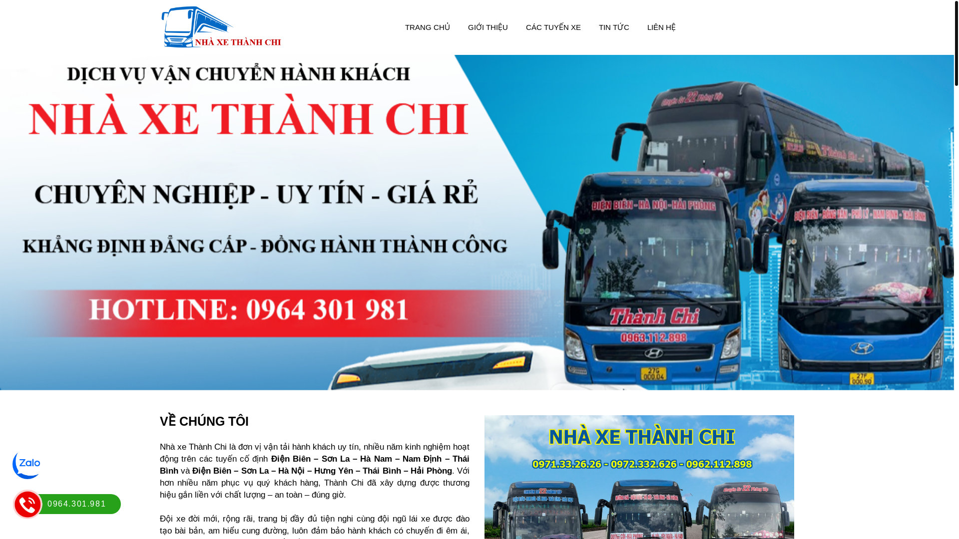 website screenshot of https://nhaxethanhchi.com/