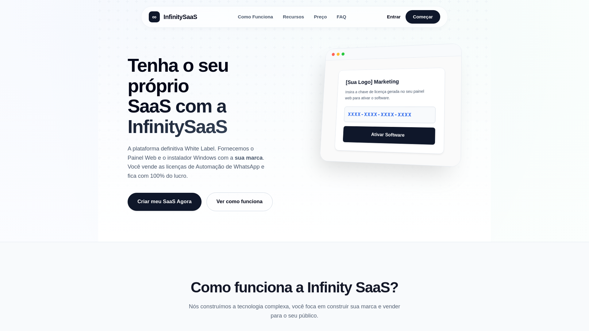 website screenshot of https://infinitysaas.com.br/