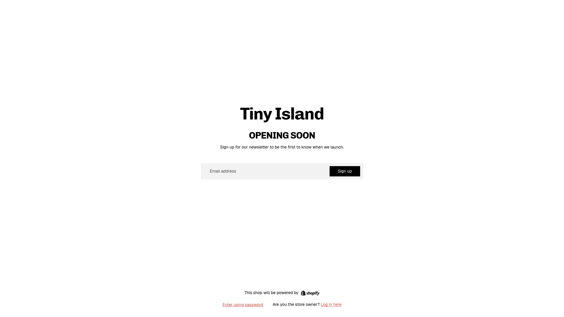 website screenshot of https://shoptinyisland.com/