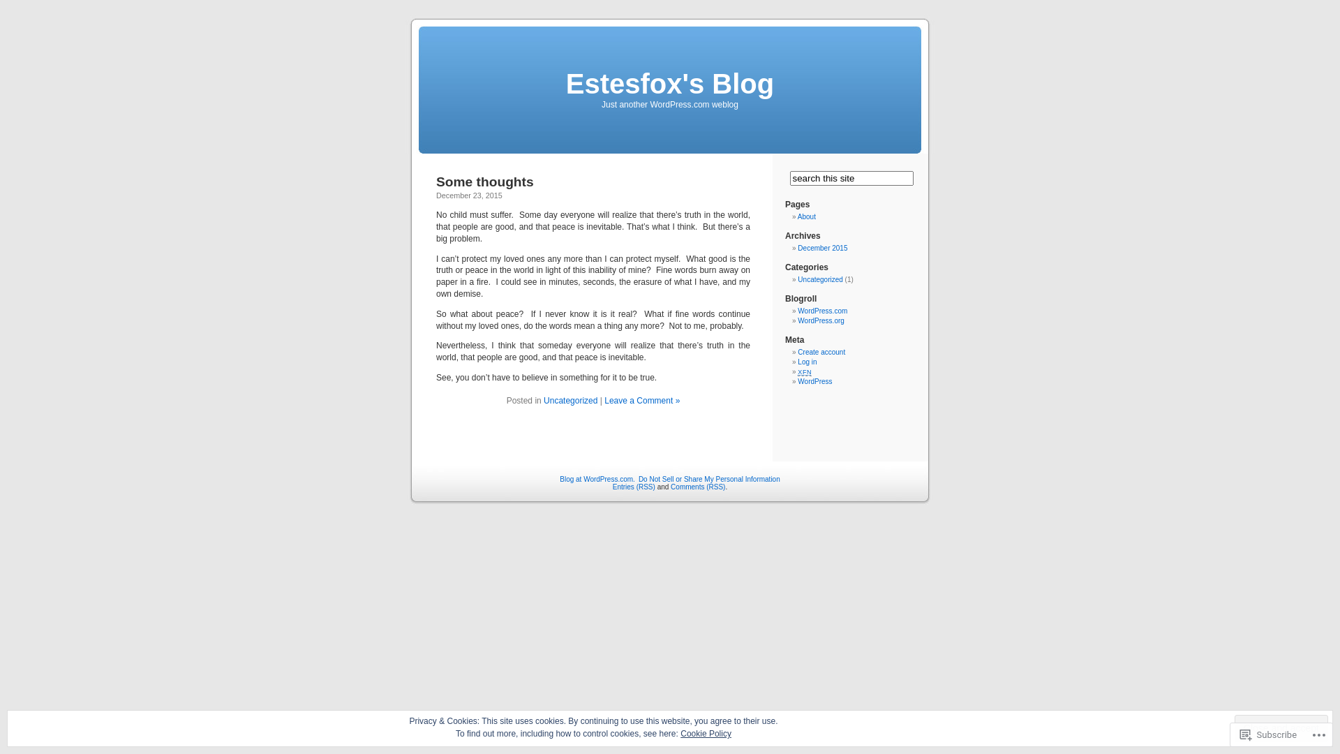 website screenshot of https://estesfox.blog/