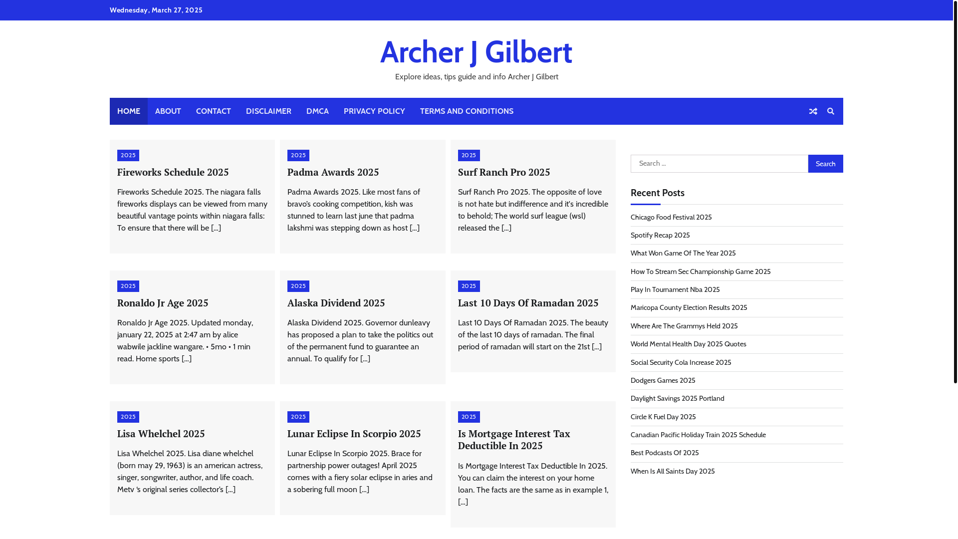 website screenshot of https://archerjgilbert.pages.dev/