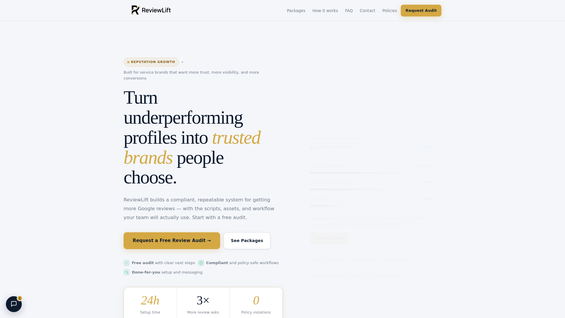 website screenshot of https://reviewlift.pro/