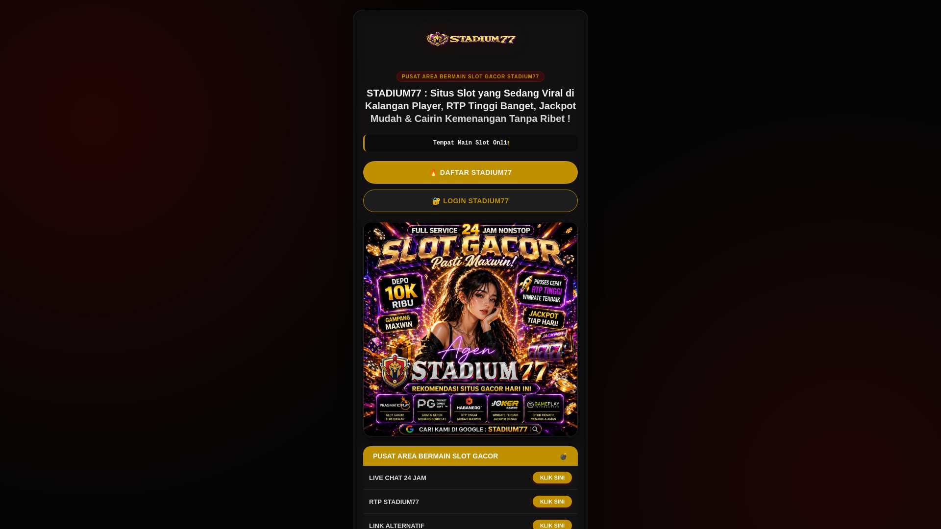 website screenshot of https://punyakitastadium.pages.dev/