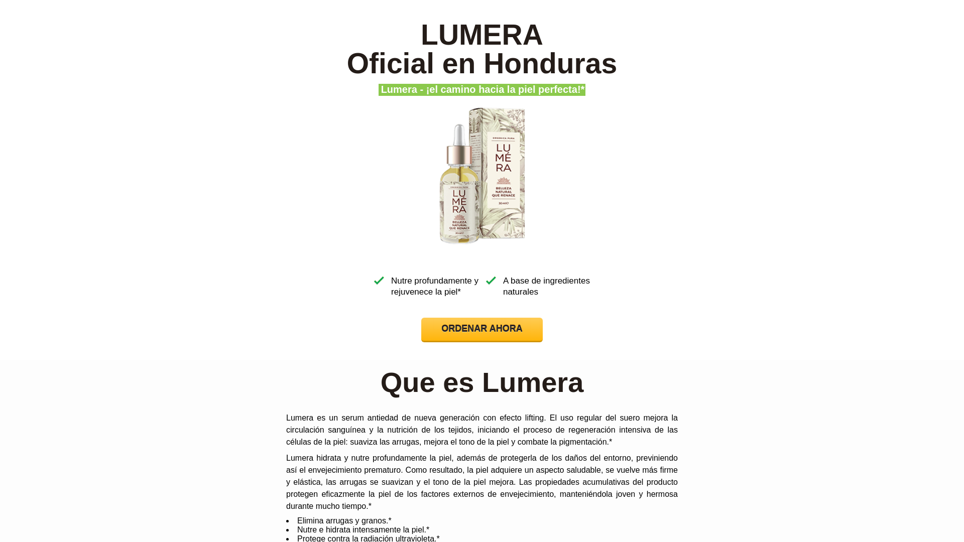 website screenshot of https://lumera-uno.bio/