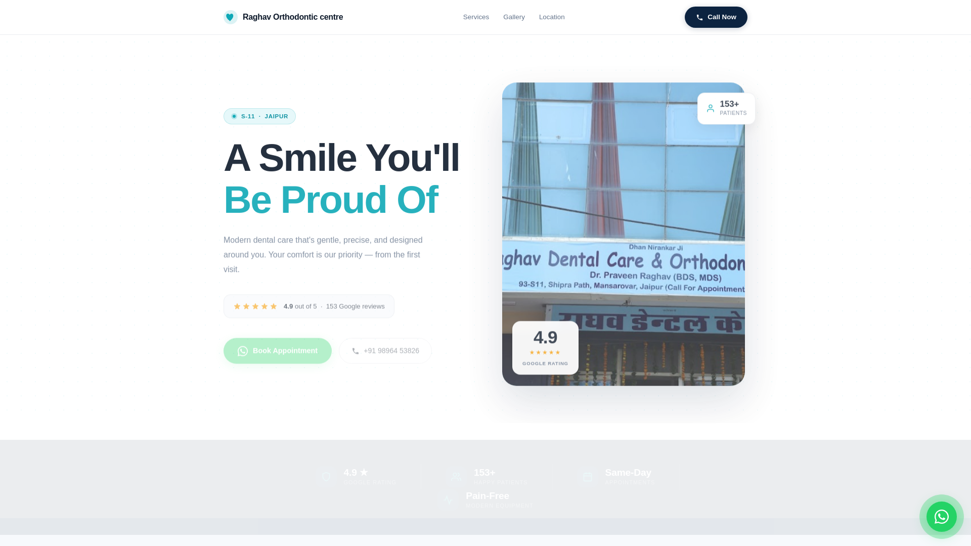 website screenshot of https://raghav-orthodontic-centre-jaipur.pages.dev/