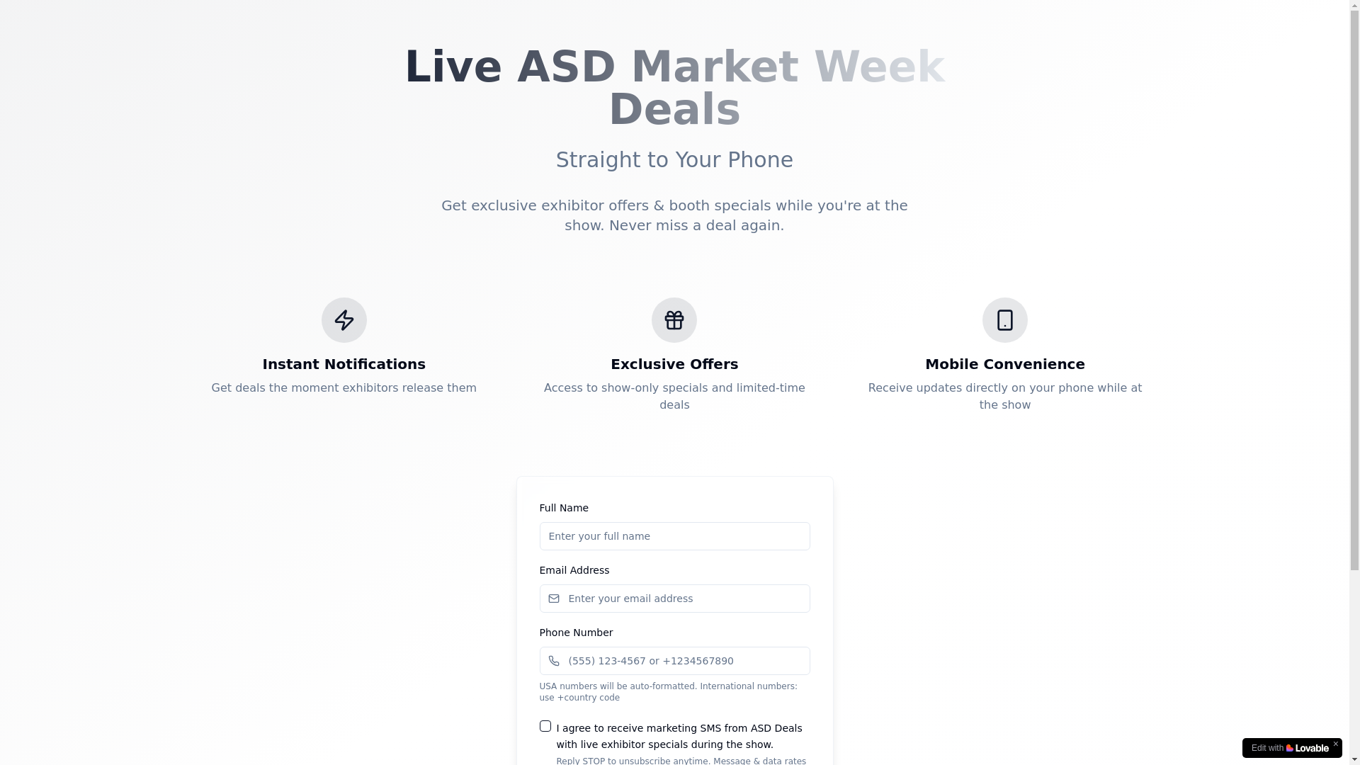website screenshot of https://asdmarketweek.live/
