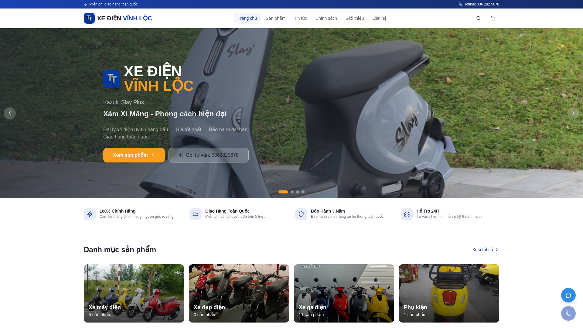 website screenshot of https://xedientantai.vn