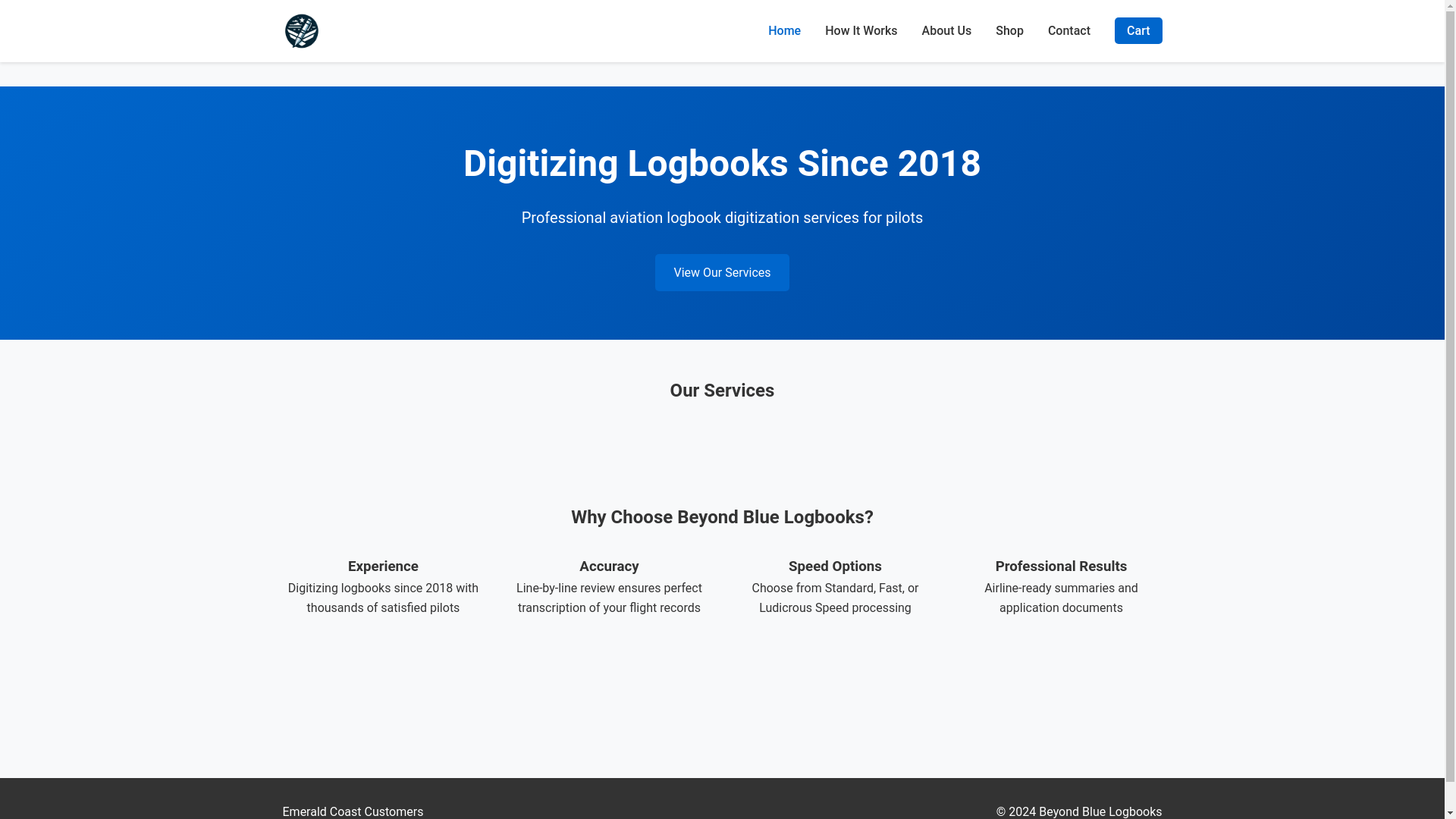 website screenshot of https://beyond-blue-logbooks-v2.pages.dev/