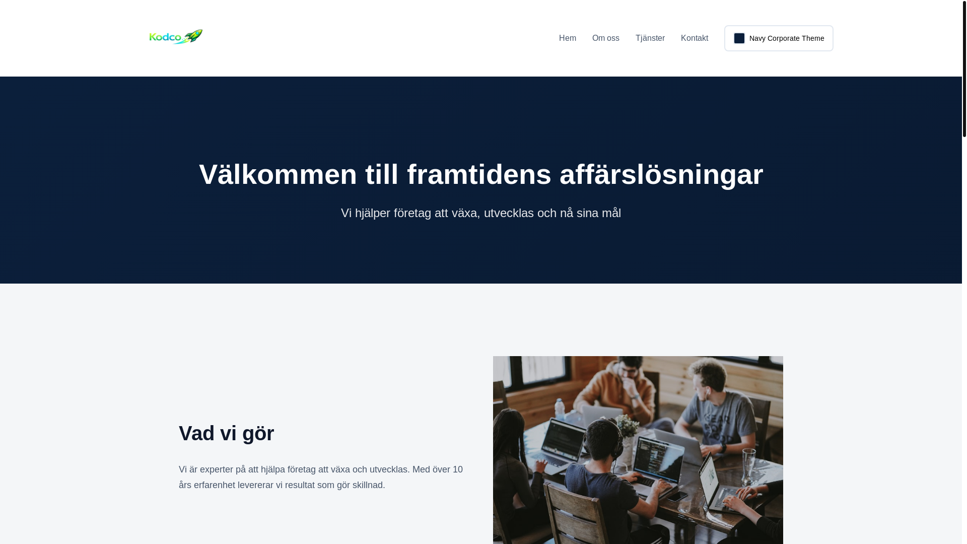 website screenshot of https://kodco-demo-template.pages.dev/