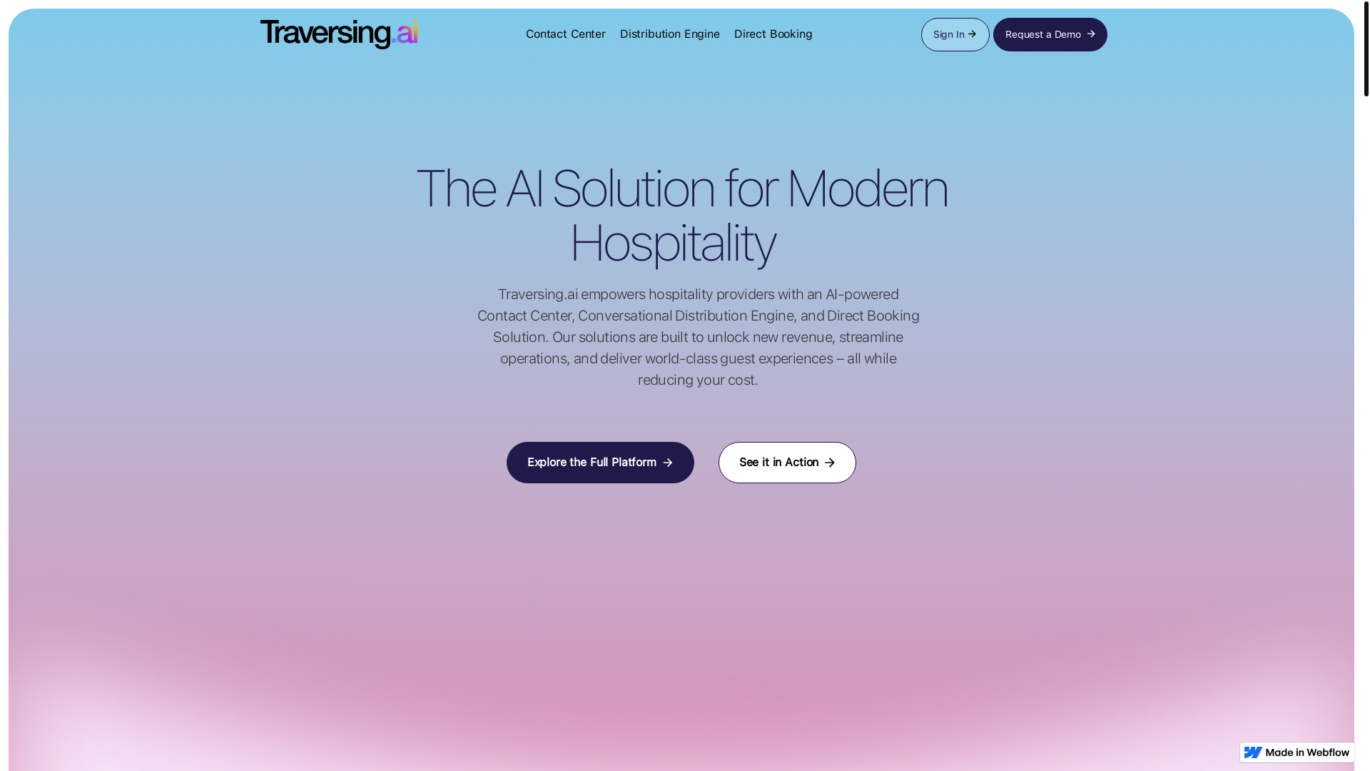 website screenshot of https://traverse-bookings.pages.dev/