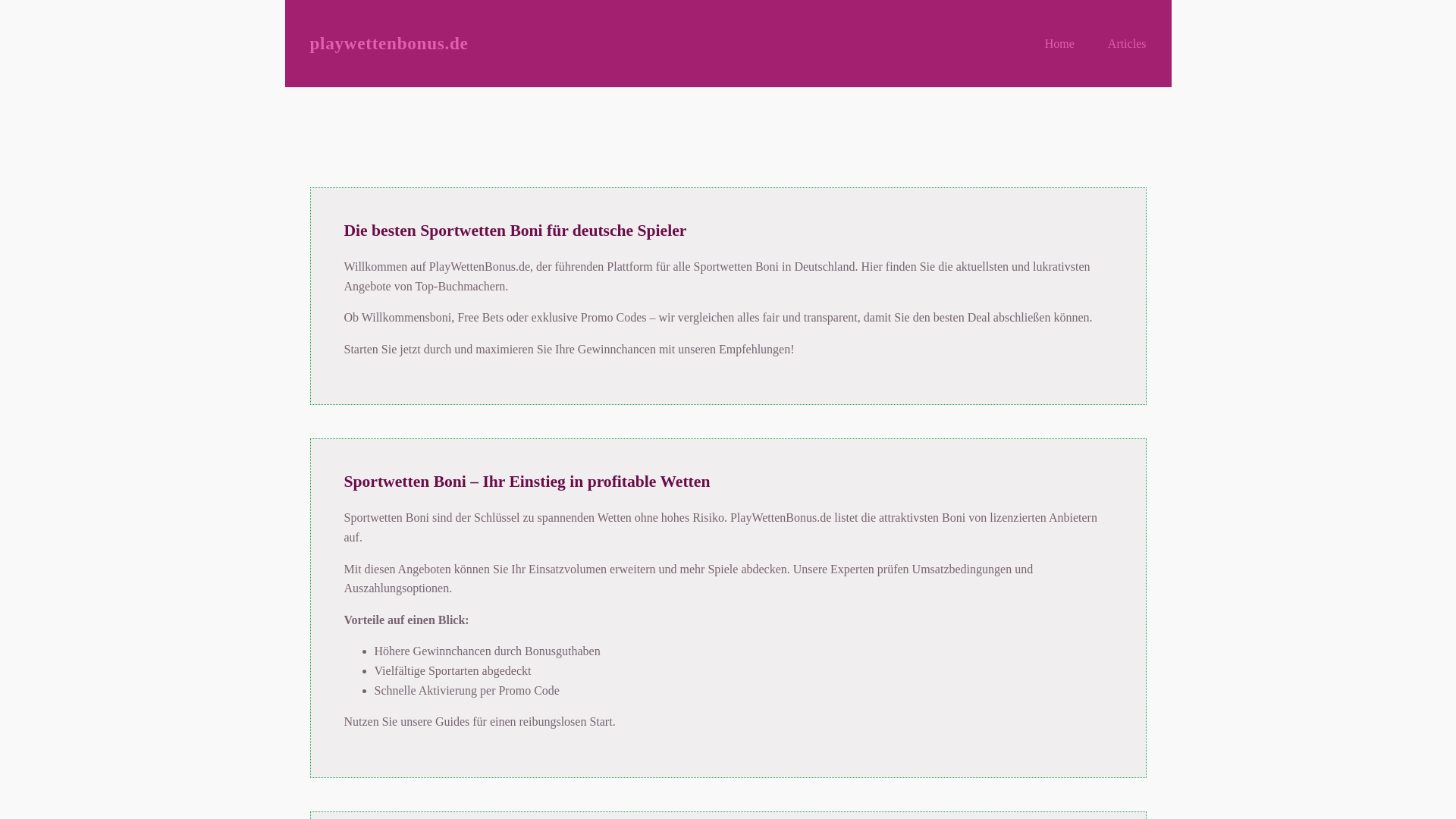 website screenshot of https://playwettenbonus.de/