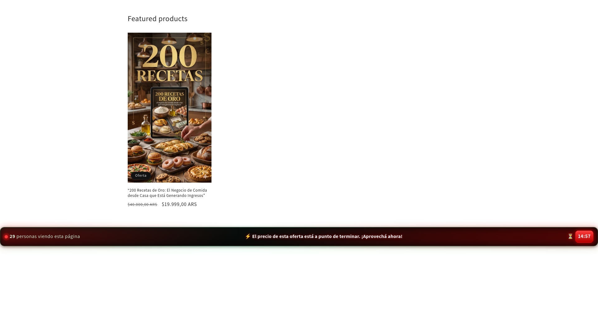 website screenshot of https://recetadeoro.store/