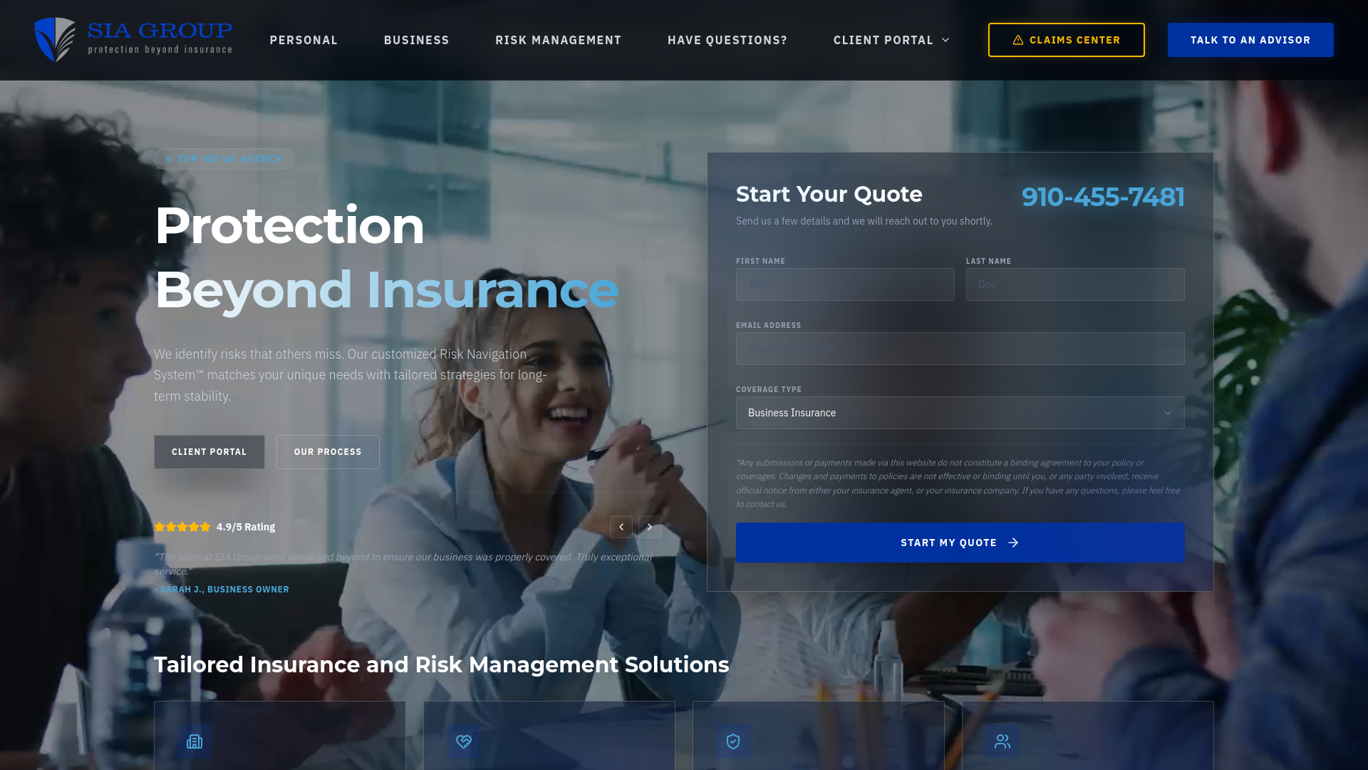 website screenshot of https://sia-group-website.pages.dev/