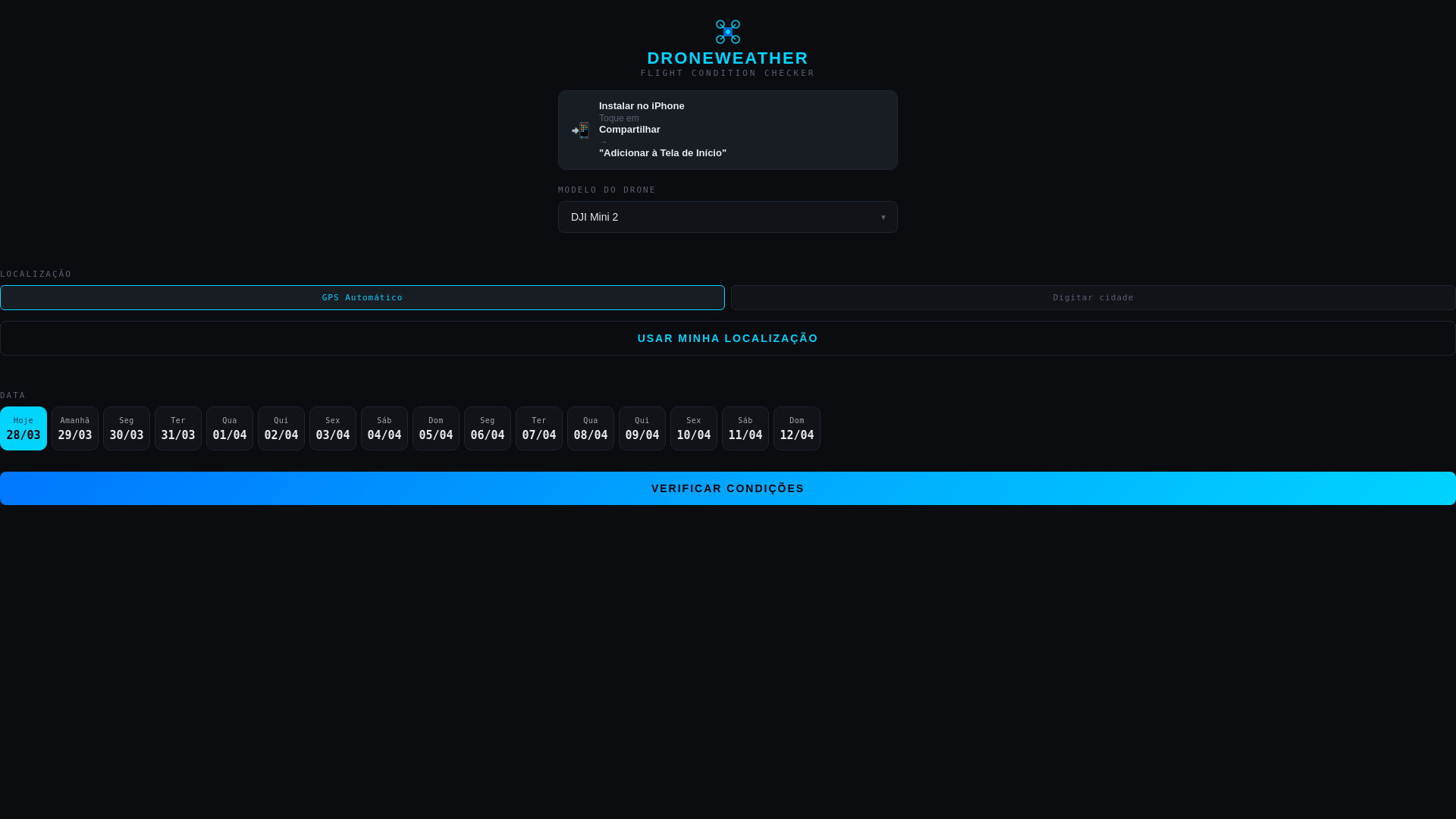 website screenshot of https://droneweather.pages.dev/