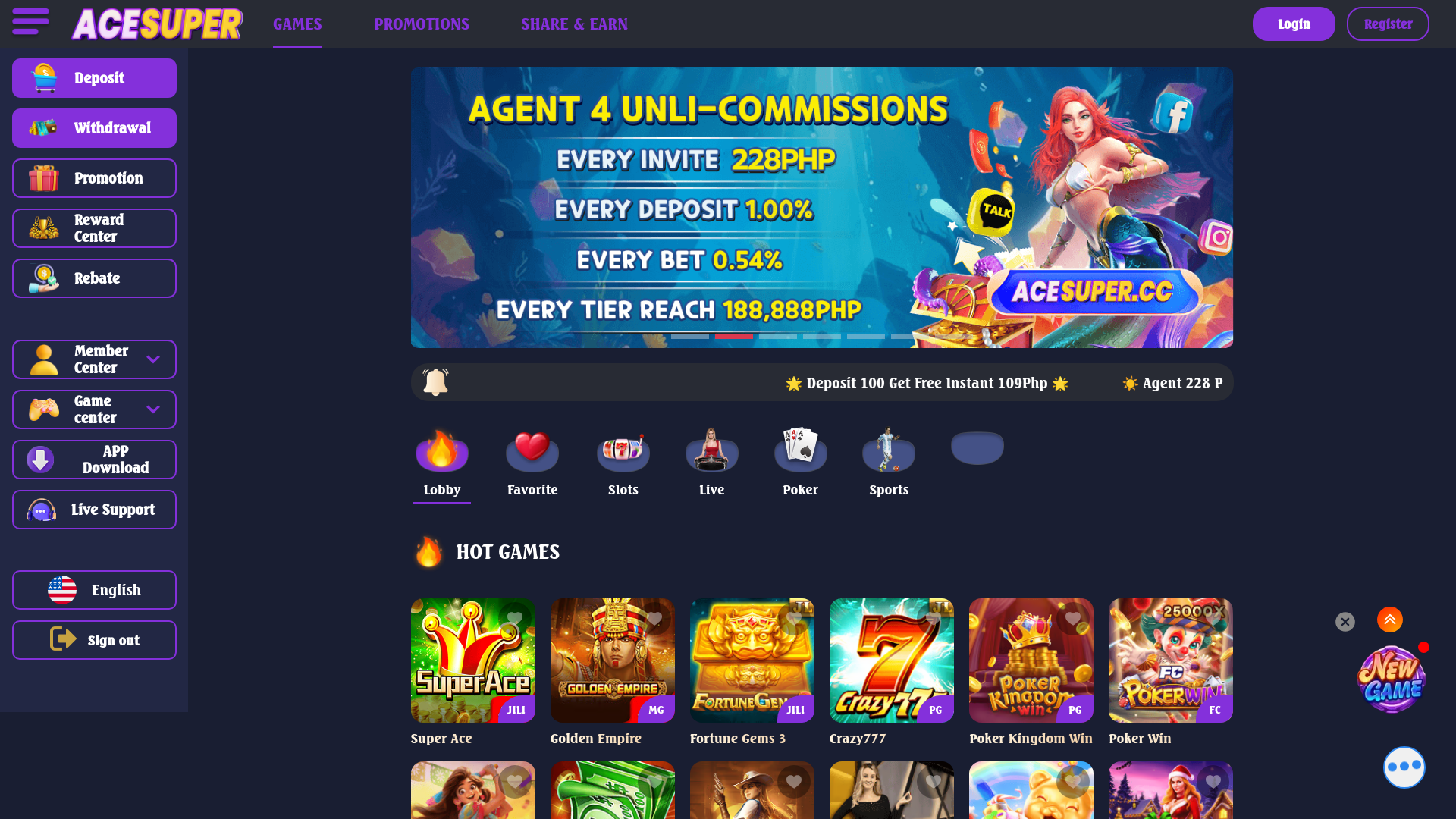 website screenshot of https://acesuper62c9.vip/