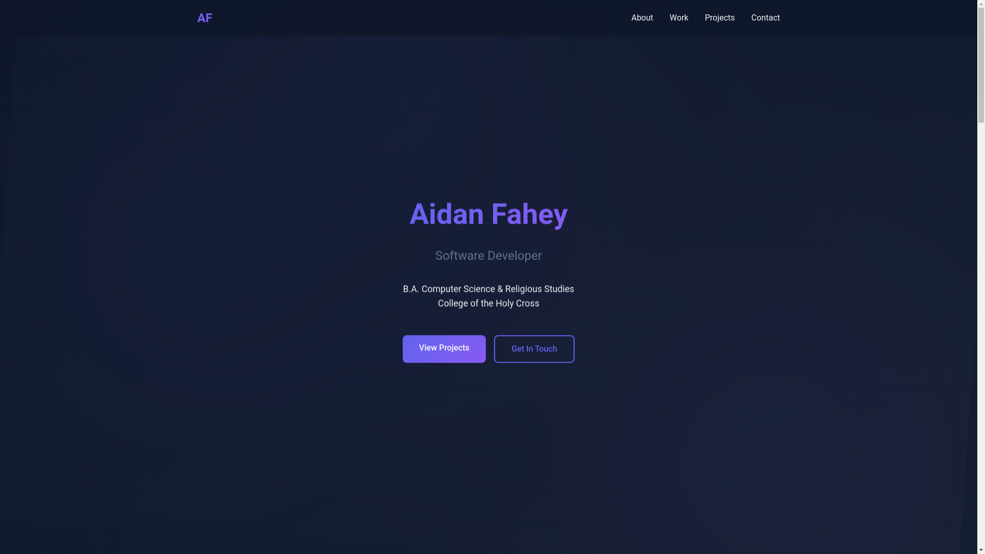 website screenshot of https://afahey03.com/