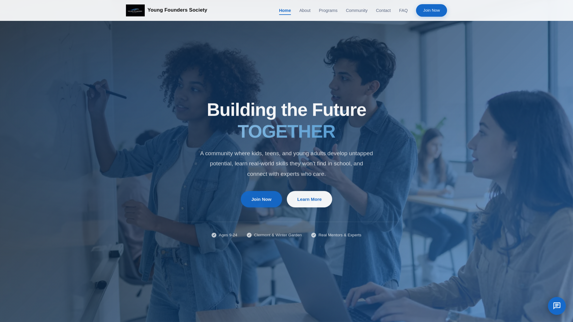 website screenshot of https://youngfounderssociety.pages.dev/