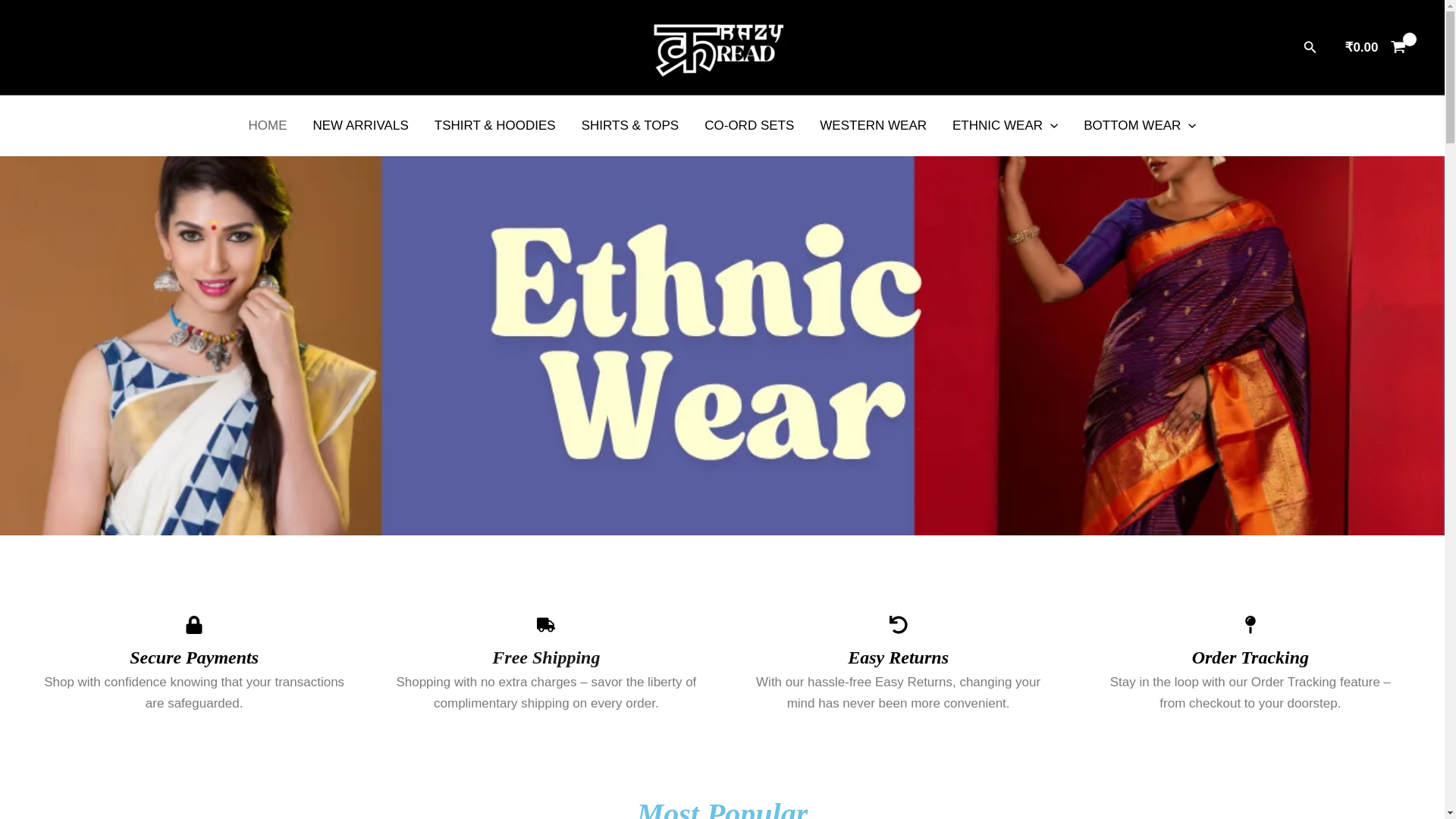website screenshot of https://krazythread.in/