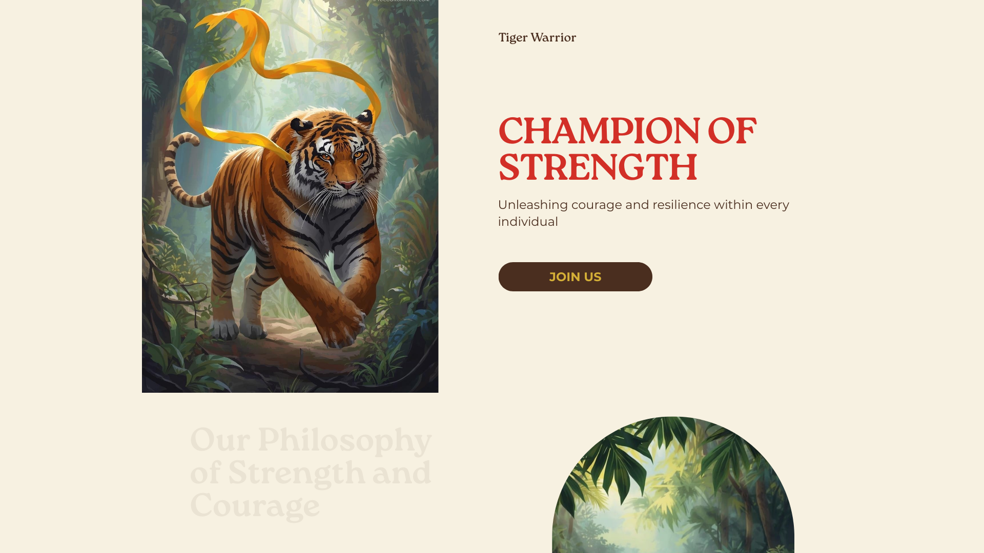 website screenshot of https://tigerwarrior.org/
