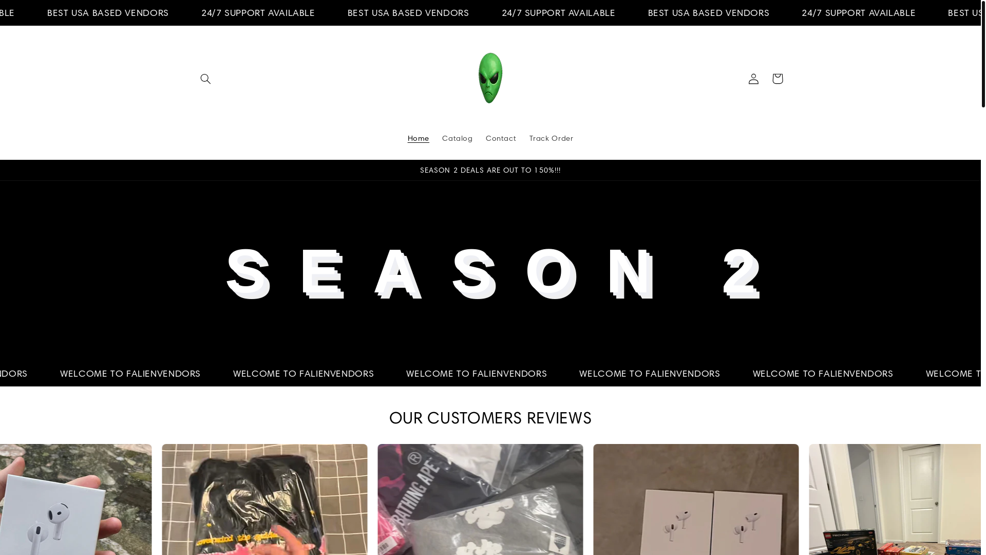 website screenshot of https://falienvendors.com/