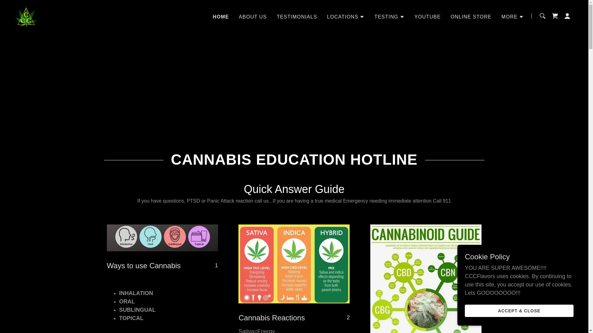 website screenshot of https://cccflavors.info/