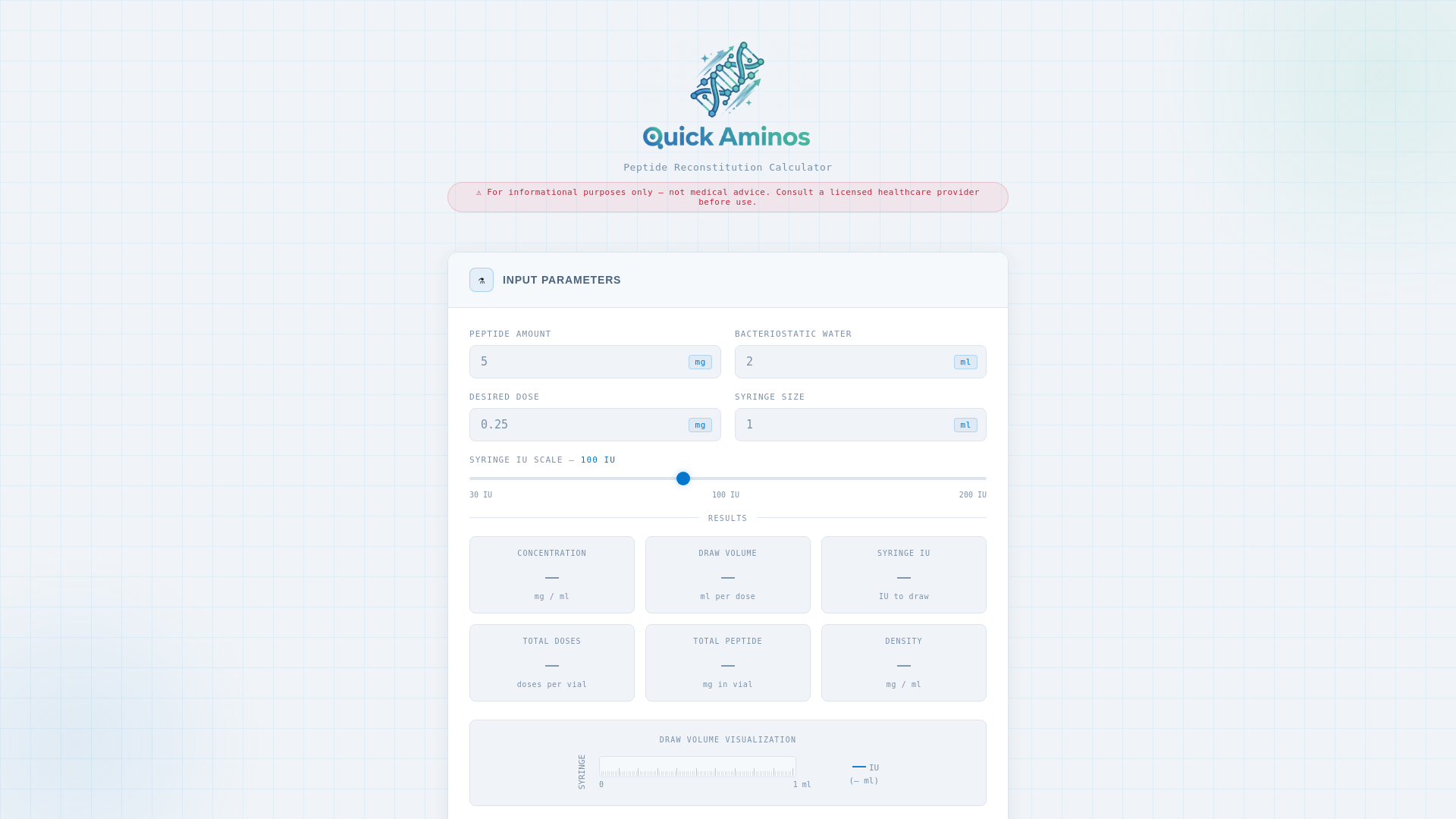 website screenshot of https://quickaminos.com/