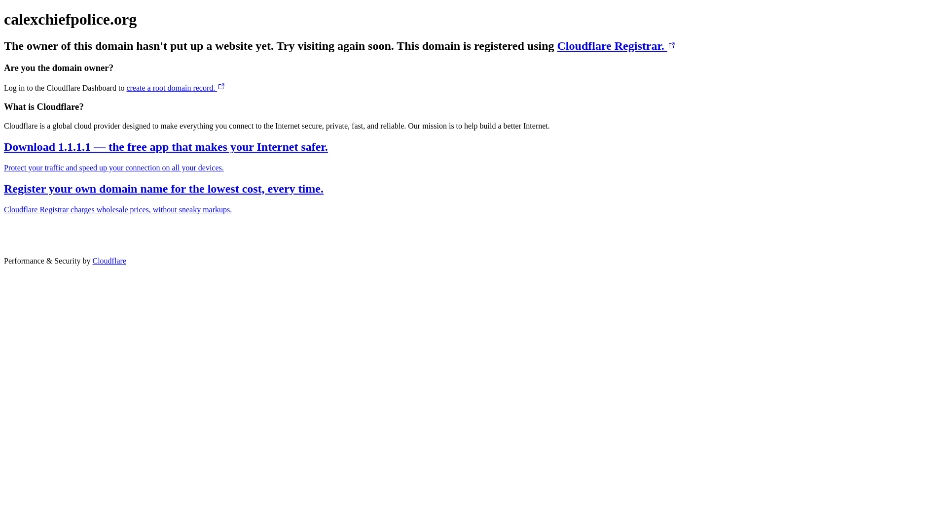 website screenshot of https://calexchiefpolice.org/