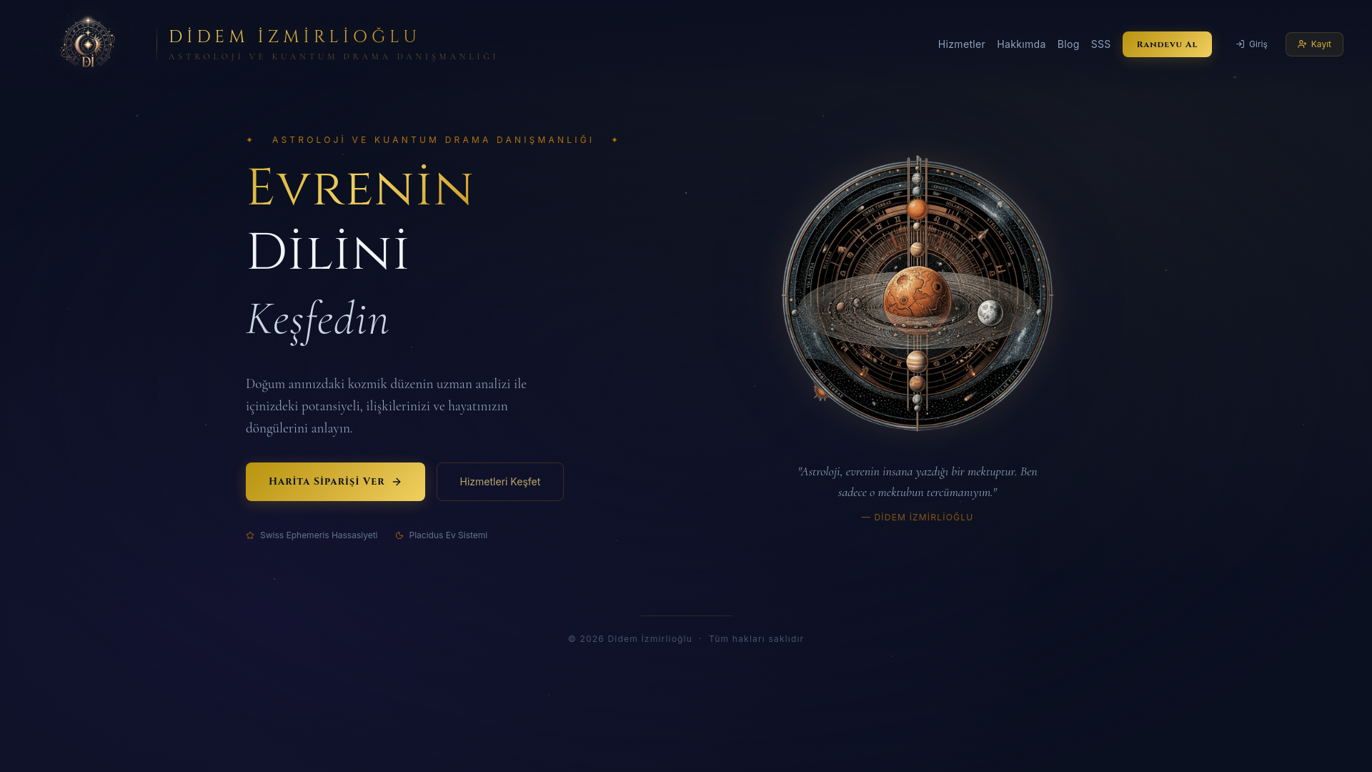 website screenshot of https://didemizmirlioglu.com/