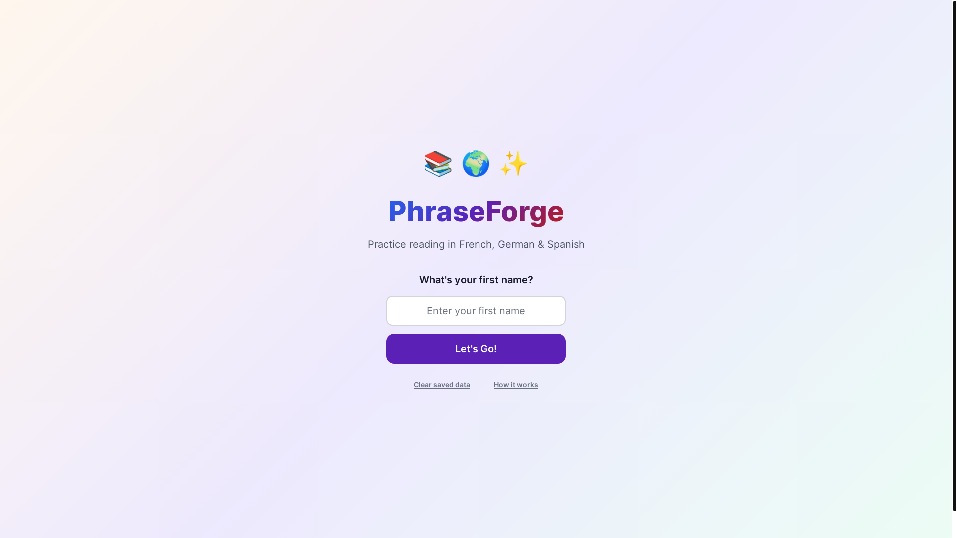 website screenshot of https://phraseforge.app/
