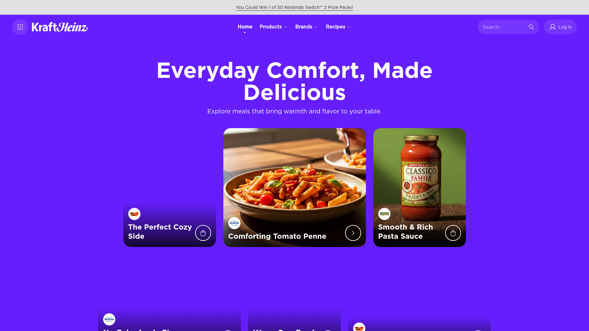 website screenshot of https://kraftheinz.com