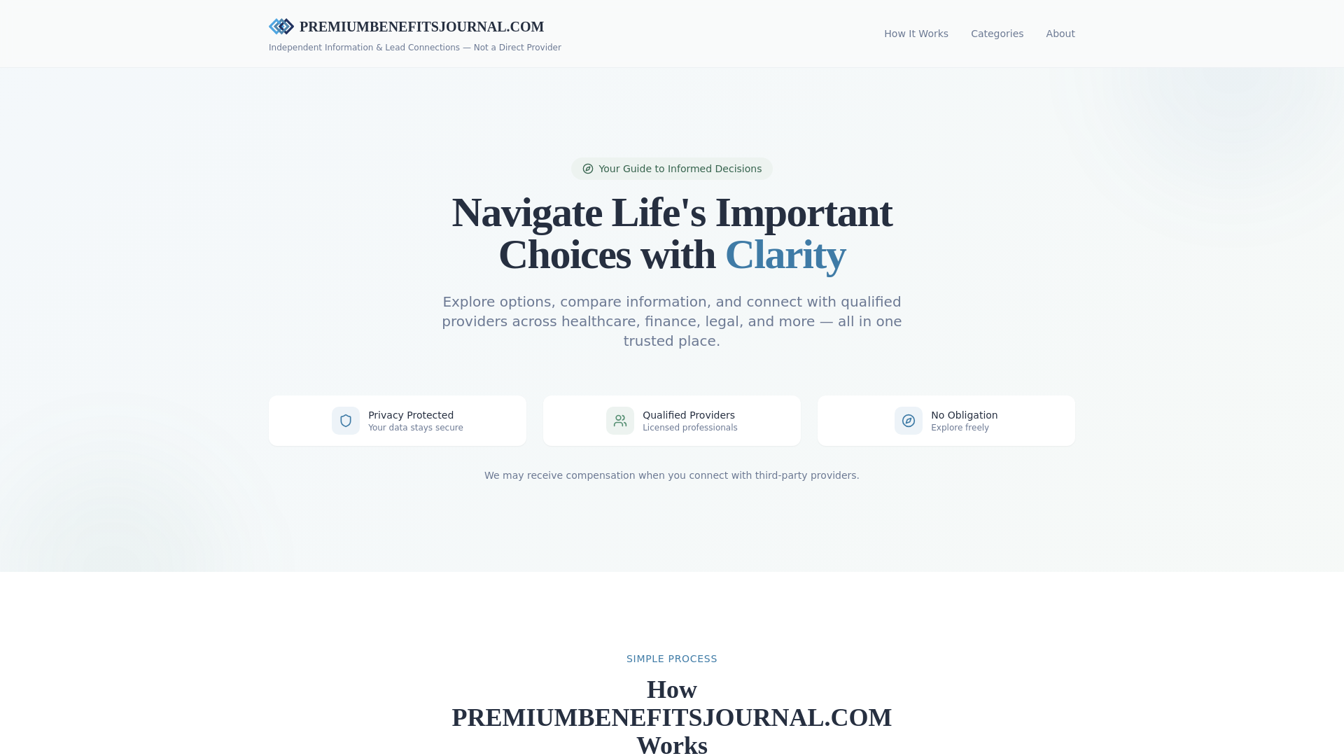 website screenshot of https://premiumbenefitsjournal.com/