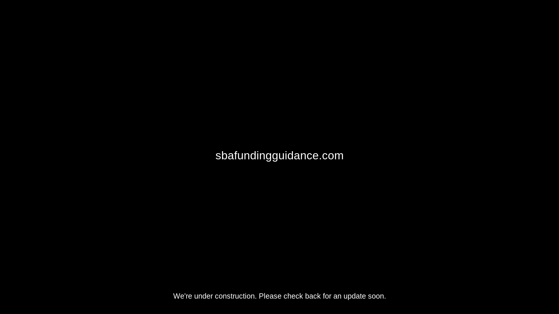 website screenshot of https://sbafundingguidance.com/