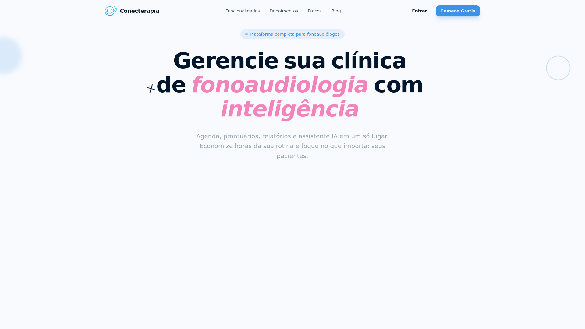 website screenshot of https://conecterapia.com.br/