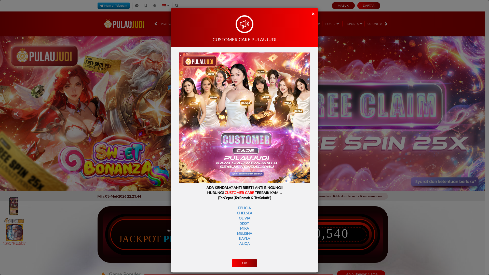website screenshot of https://pulaujuditrusted.com/