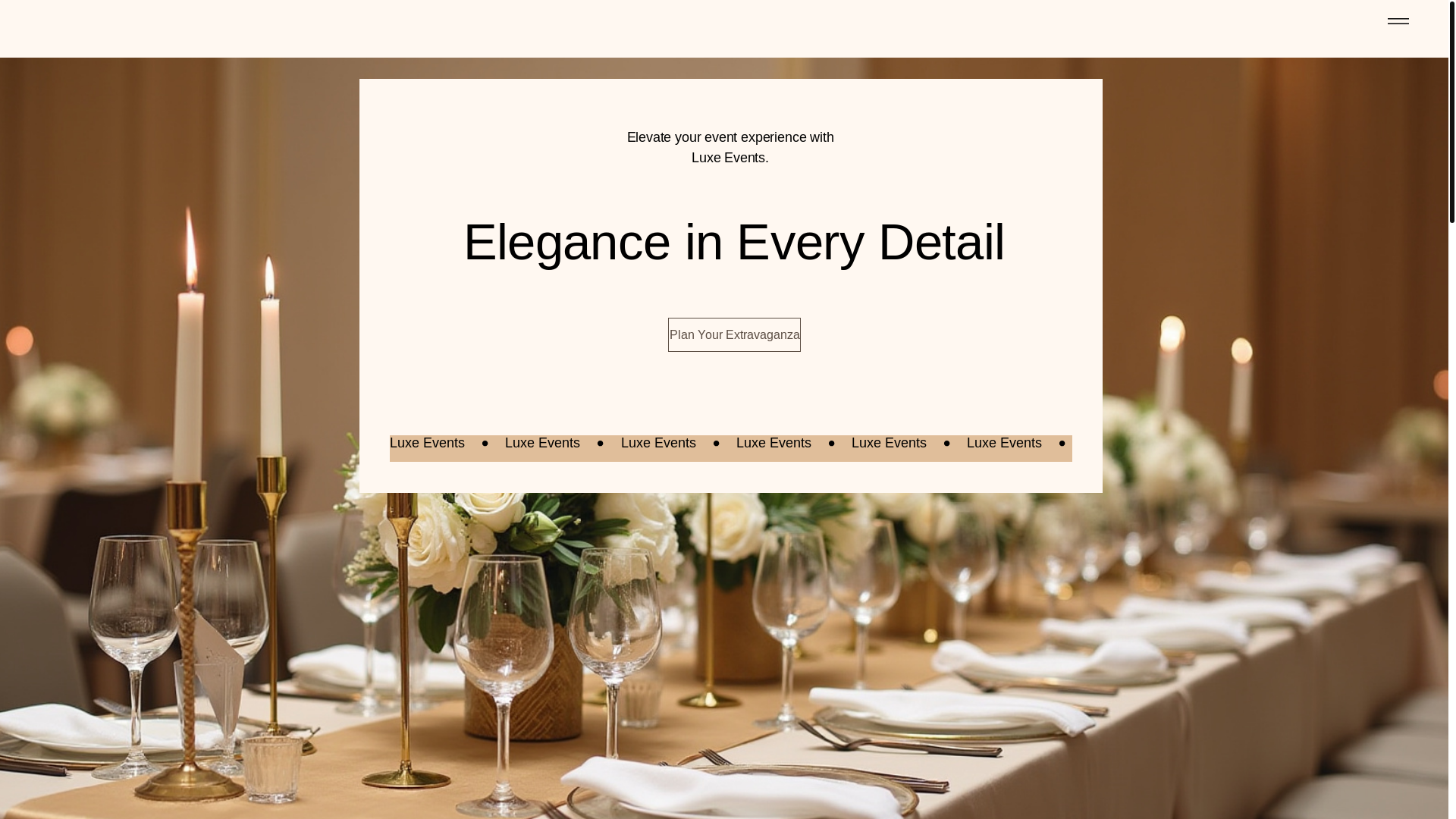 website screenshot of https://luxeeventsa.com/