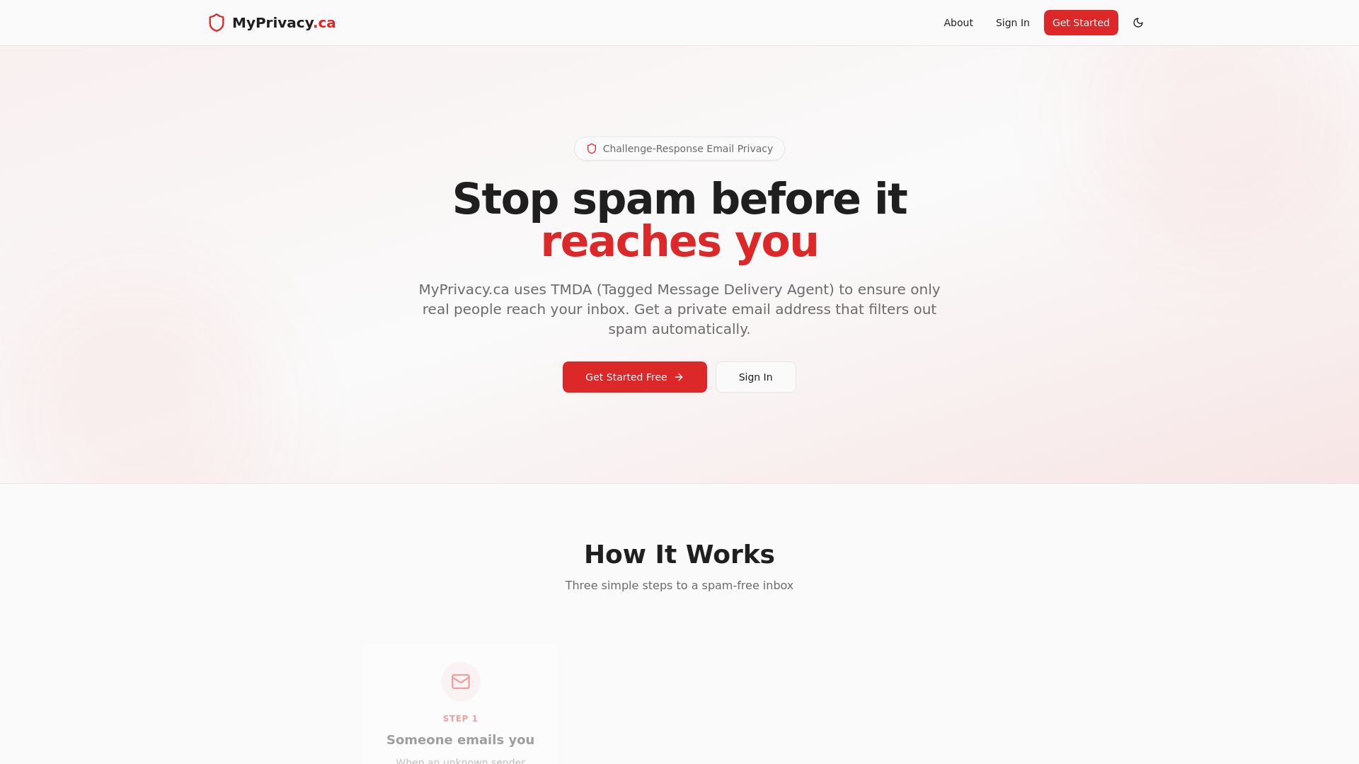 website screenshot of https://myprivacy.sh/