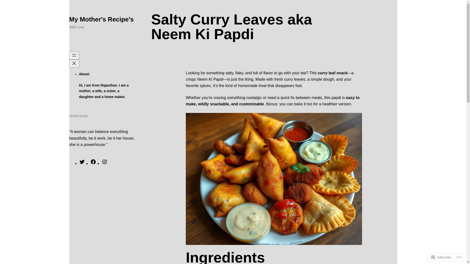website screenshot of https://preetiscookbook.blog/