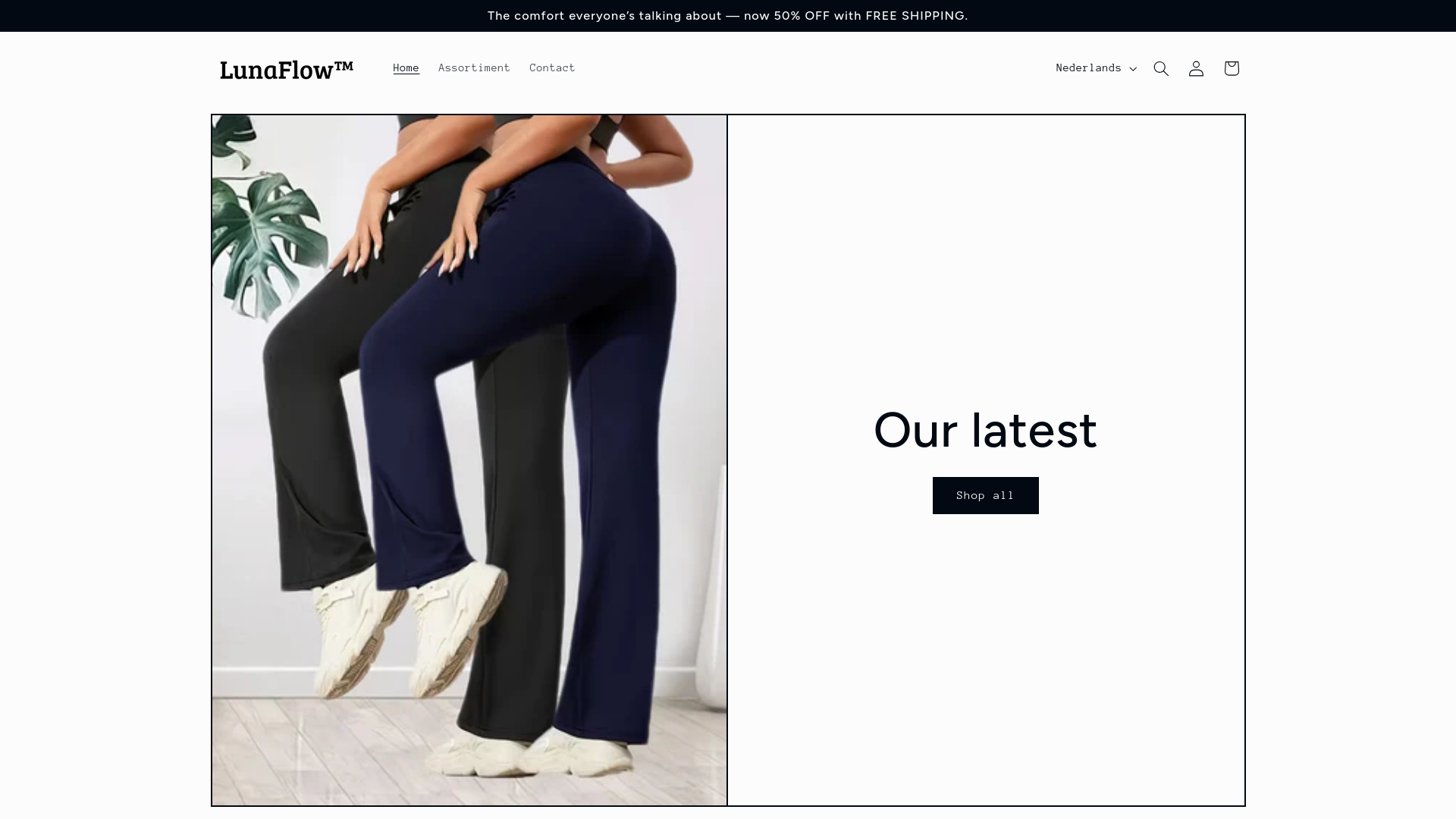 website screenshot of https://lunaflowofficial.com/