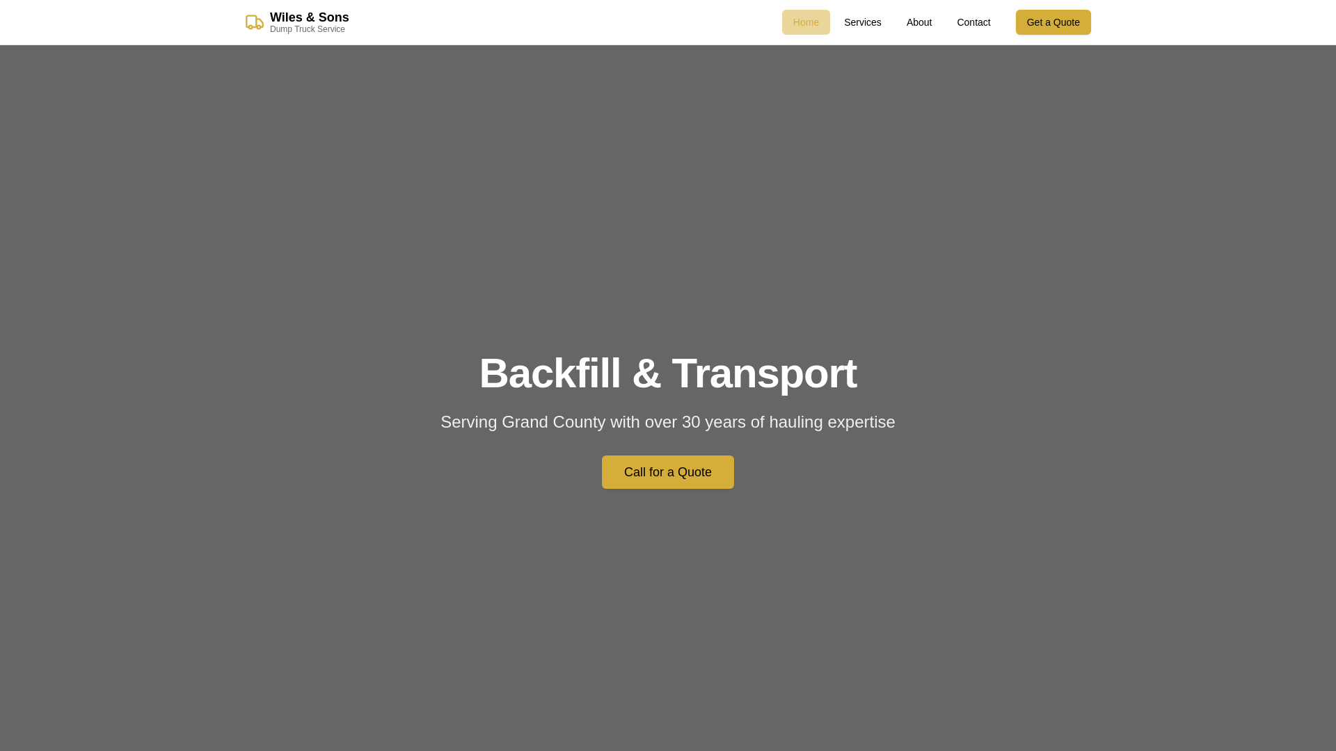website screenshot of https://wilesandsons.com/