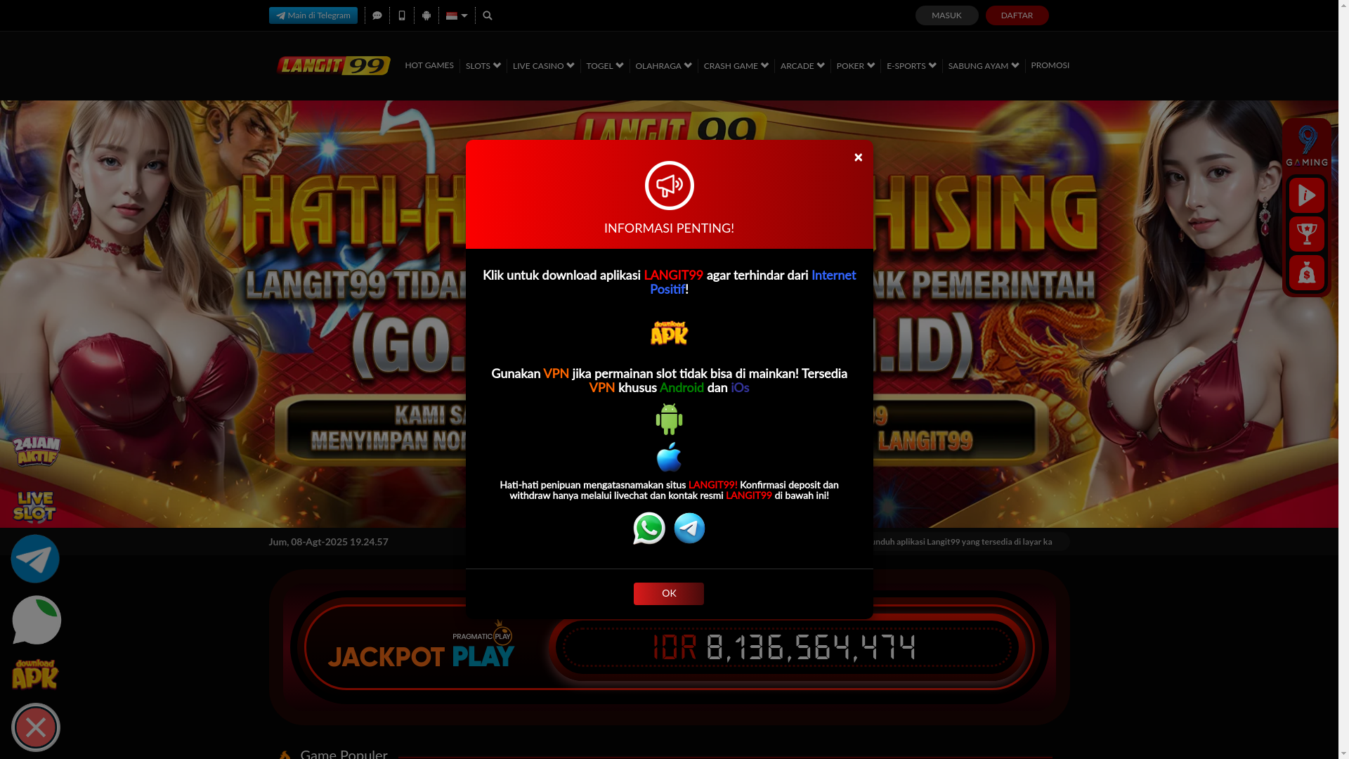 website screenshot of https://langit99.in/