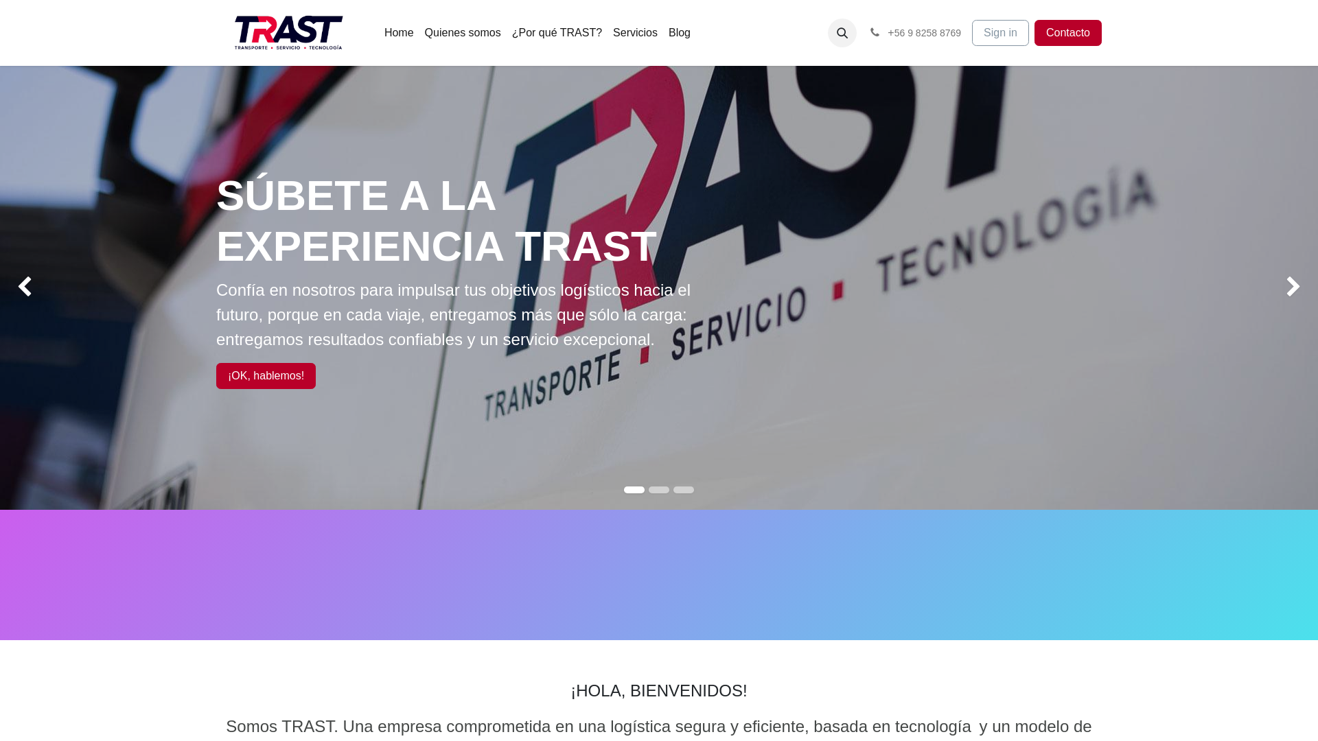 website screenshot of https://trast-cl.com/